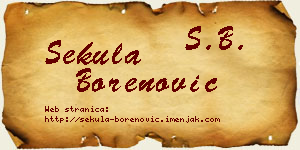 Sekula Borenović vizit kartica